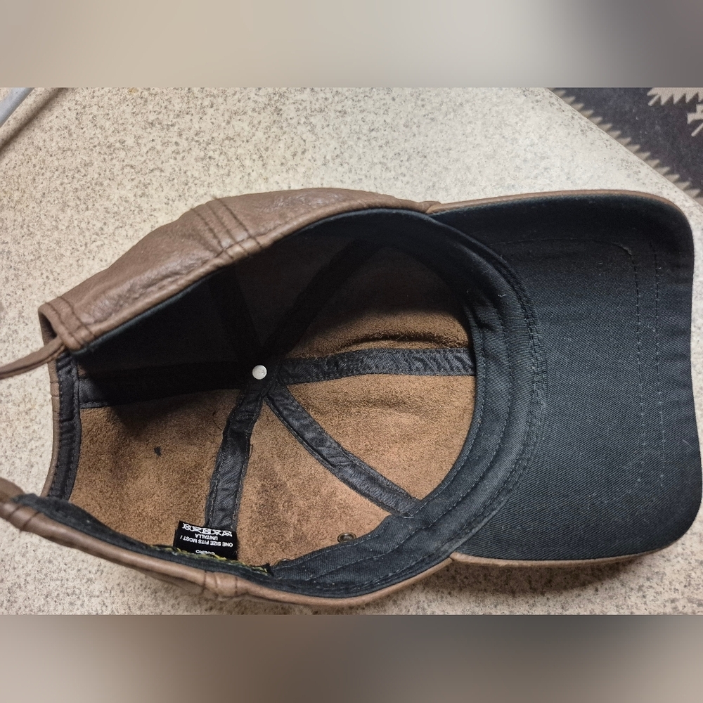 Scala Authentic Brown Leather Cap - image 3